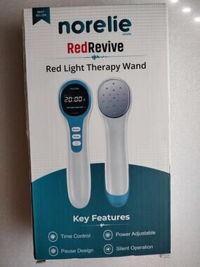 Norelie RedRevive Red Light Therapy Wand White Adjustable Health Lamp Electric